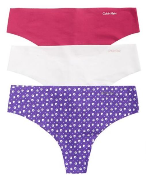 Calvin Klein Women’s 3-Pack Invisible Thong Panties Assorted