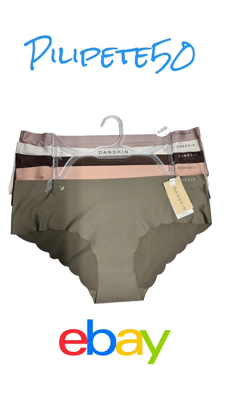 DANSKIN~ INTIMATES 5 Pack~Multicolor~No Show Panties LARGE ~ Style DS3610~UNIQUE
