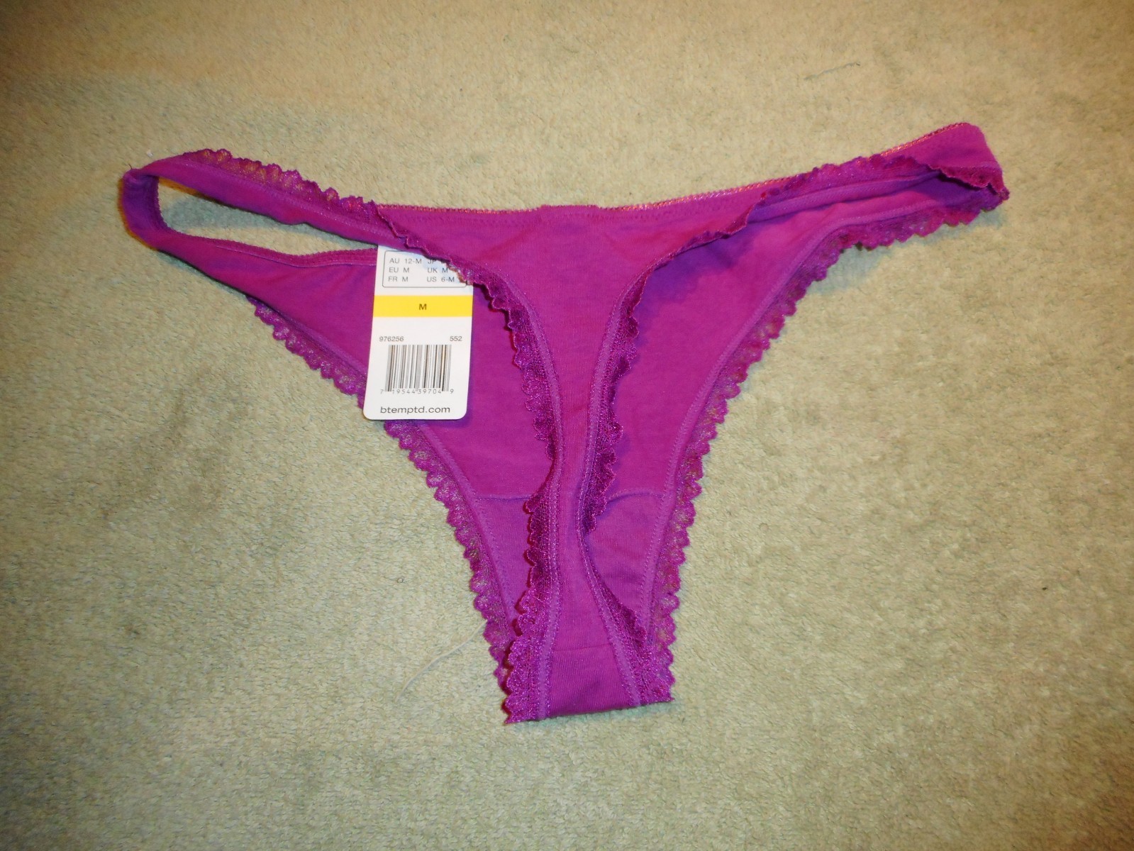 B.TEMPT’D BURGANDY THONG PANTY SOLD SEPARATE SIZE MEDIUM