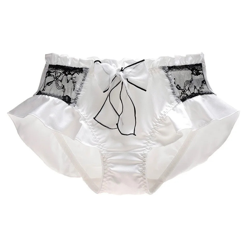 Low Waist Brief Panties Floral Ruffle Trim Stretch Soft Comfort Fit M L
