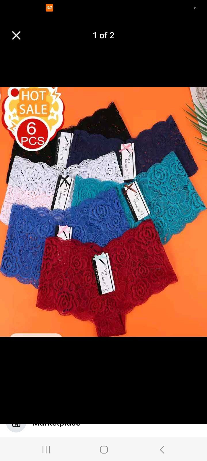 Ladies Popular 6 Piece Lace Boy Shorts Panties Underwear Sz LARGE