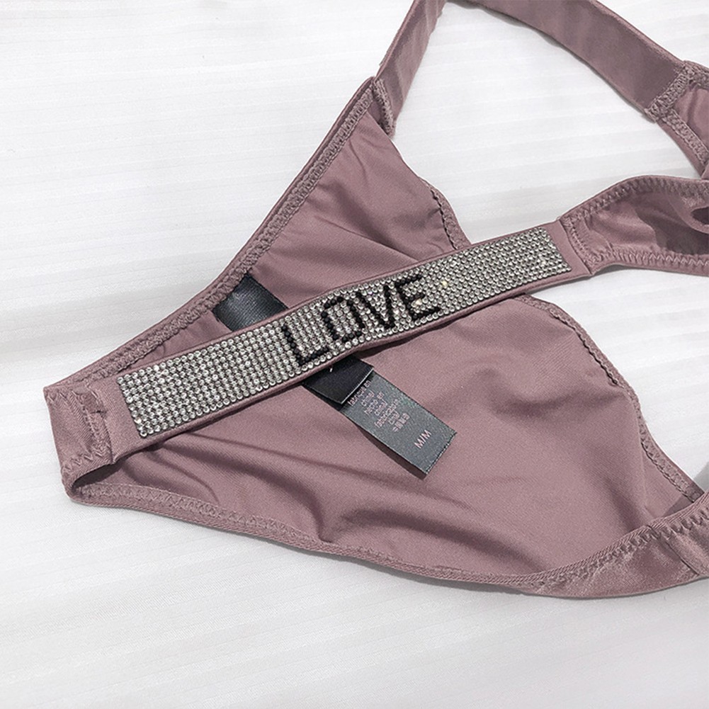 Women Thongs Underwear Shine Sleepwear Solid Backless T-back Underpants