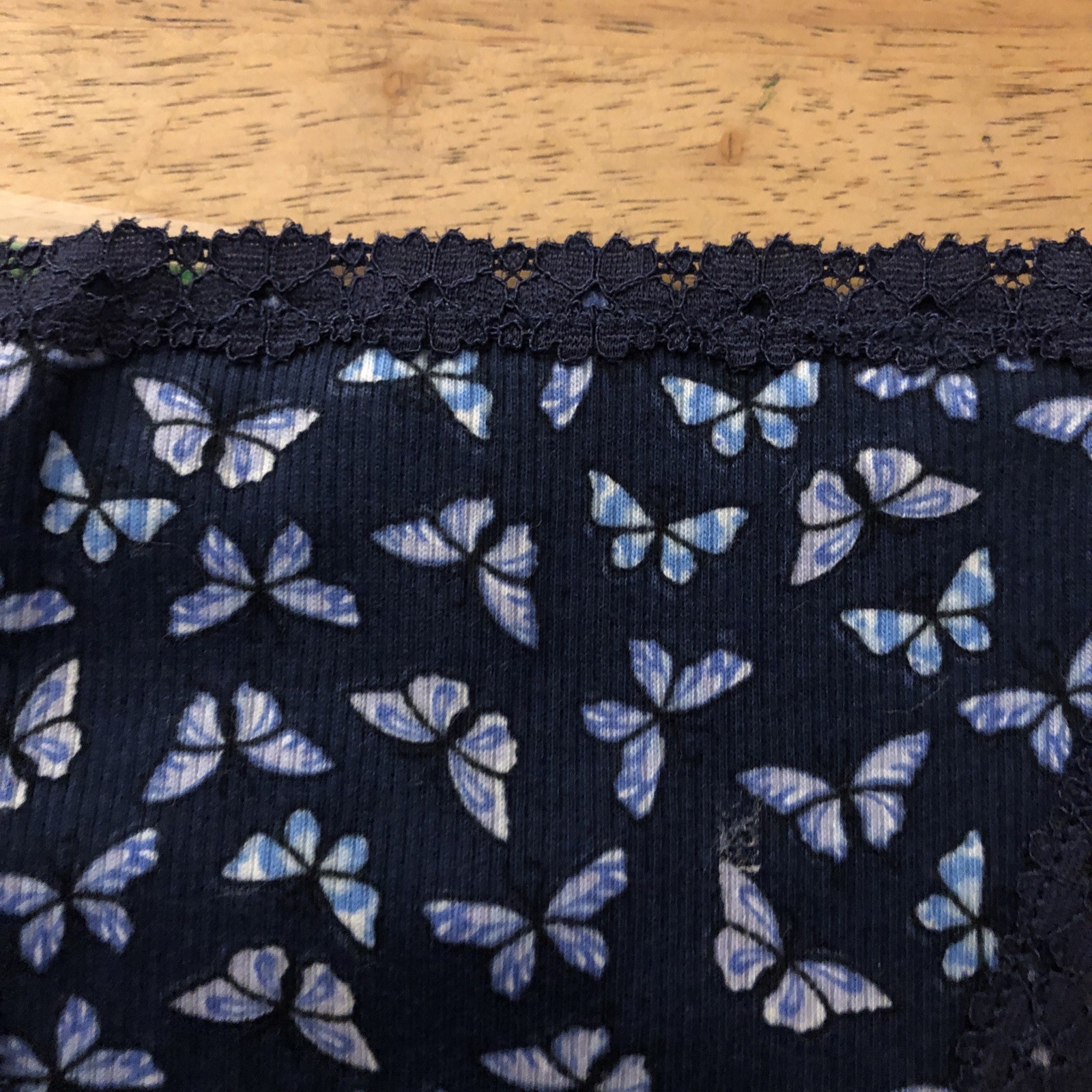 pink by victoria secret v string M Blue Butterflies