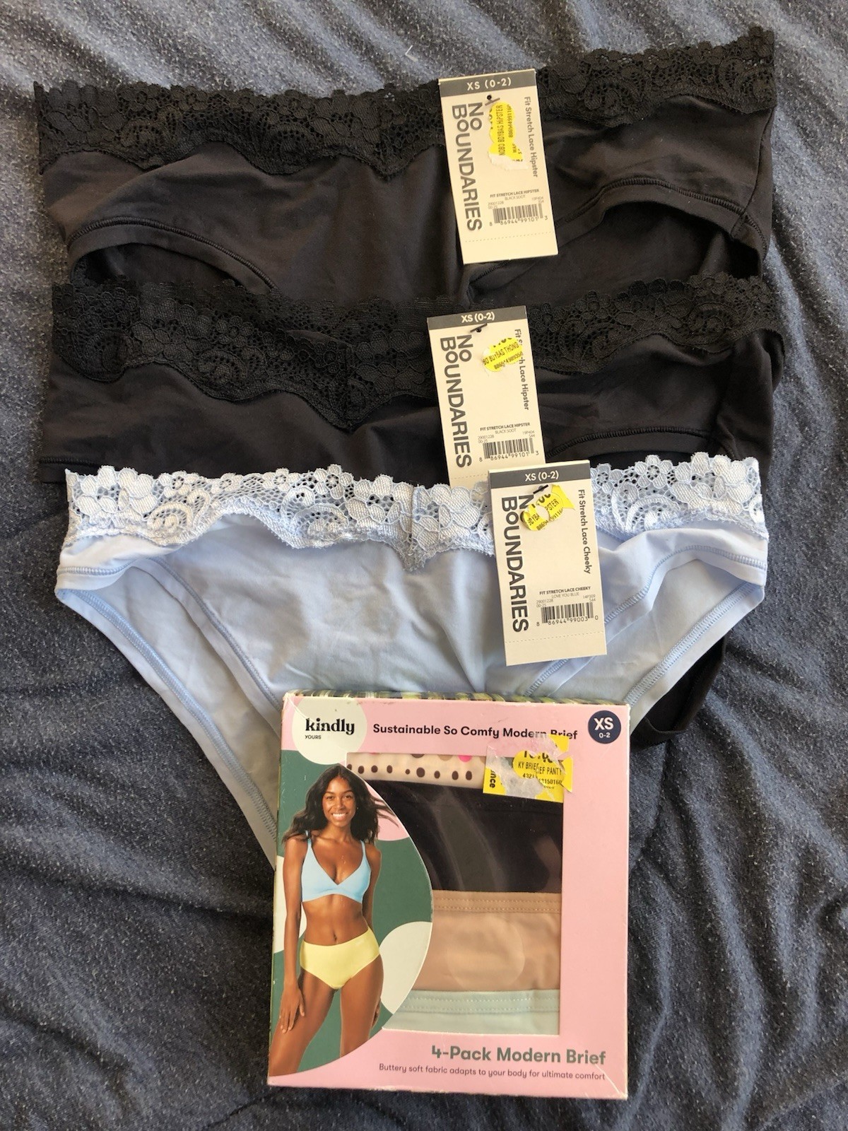 NWT Lot Of 7 Pairs Of Micro Fiber Panties Bikini Cheeky Hipster Kindly Size XS