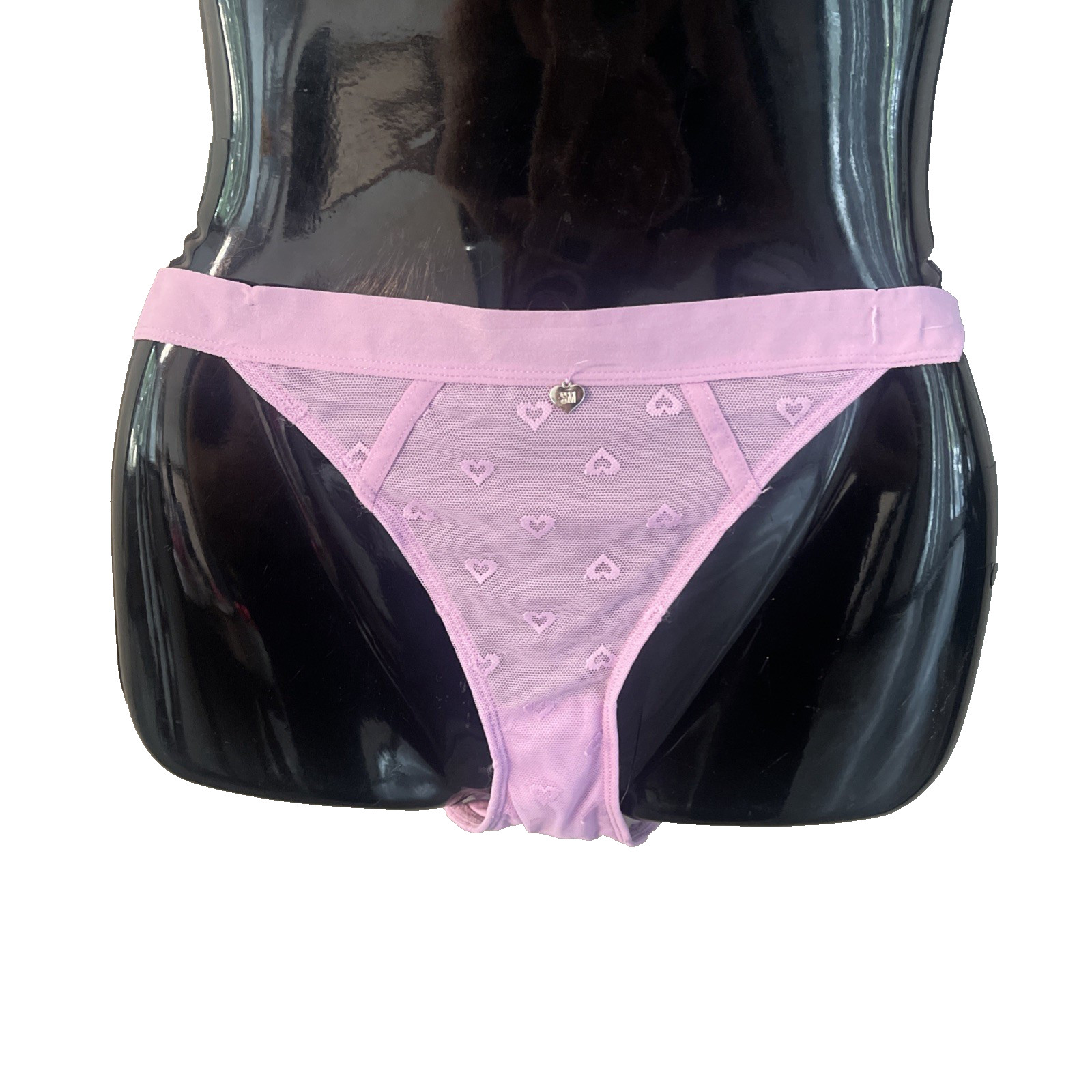 NWTS Steve Madden Purple Sissy String Bikini Panty Sheer Mesh Size Medium