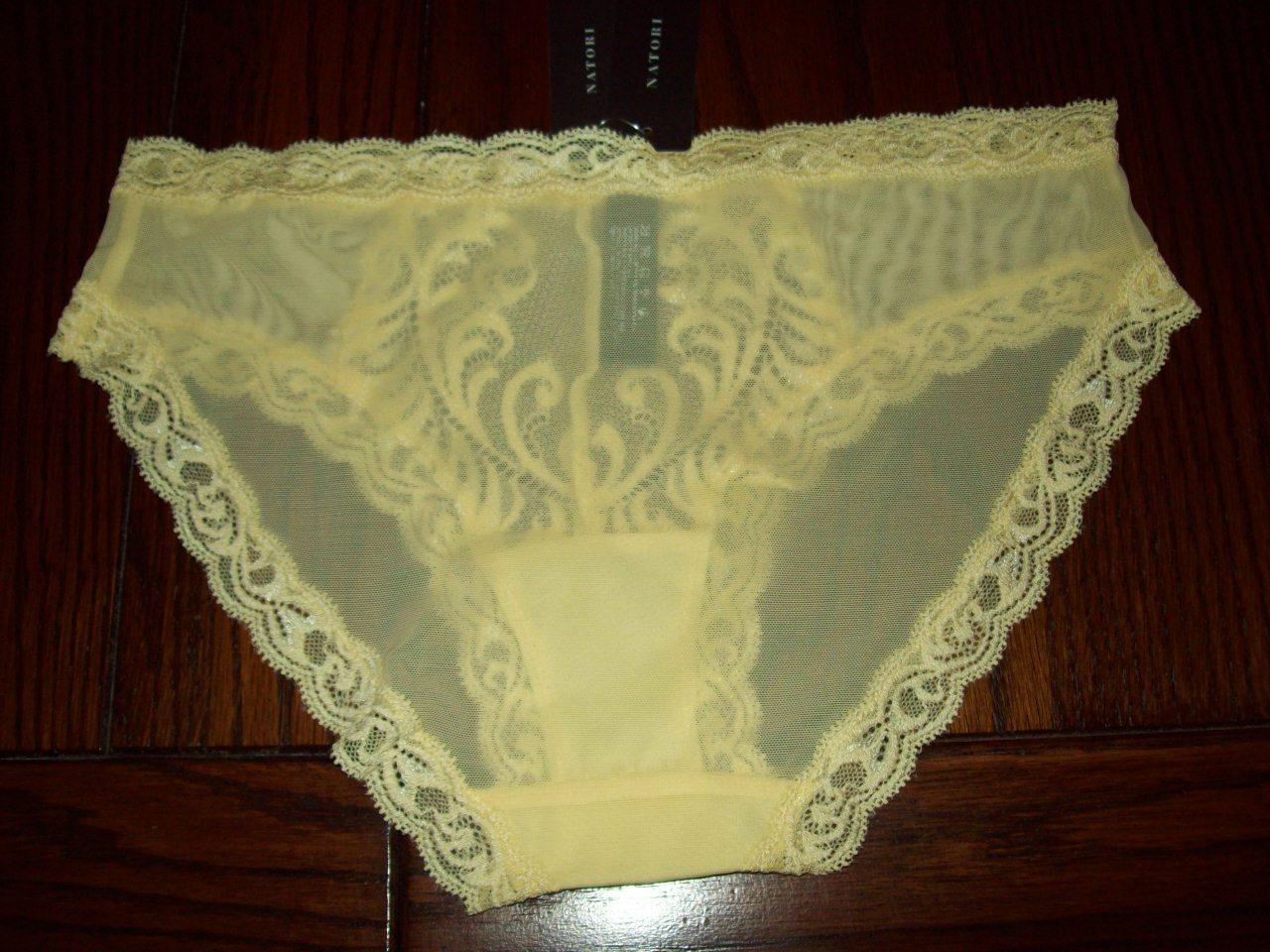 NWT NATORI FEATHERS HIPSTER PANTIES 753023 YELLOW YW001 L