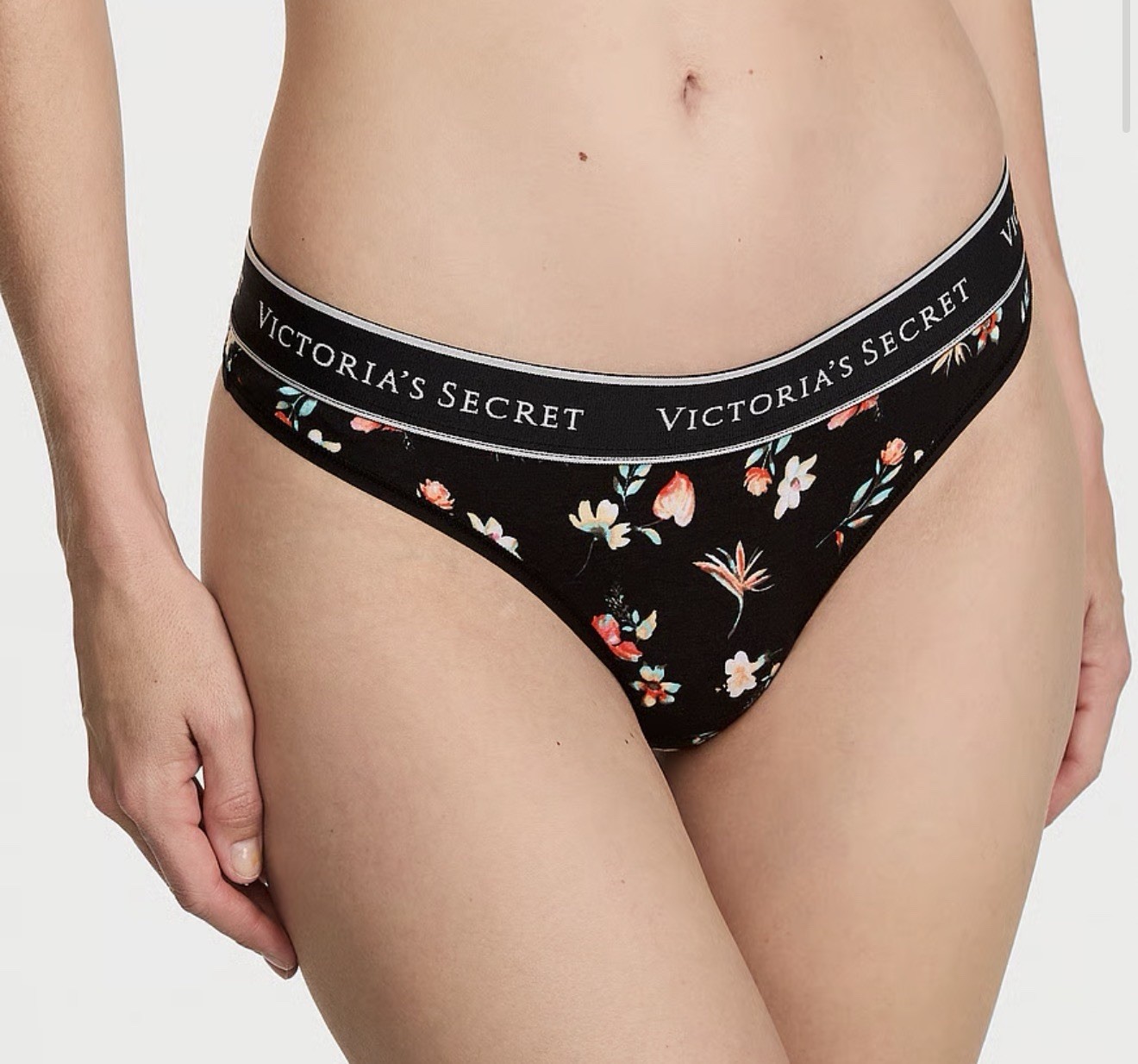 Victoria’s Secret 2 / COTTON Logo Cotton Thong Panty Size Large, & X-Large NWT