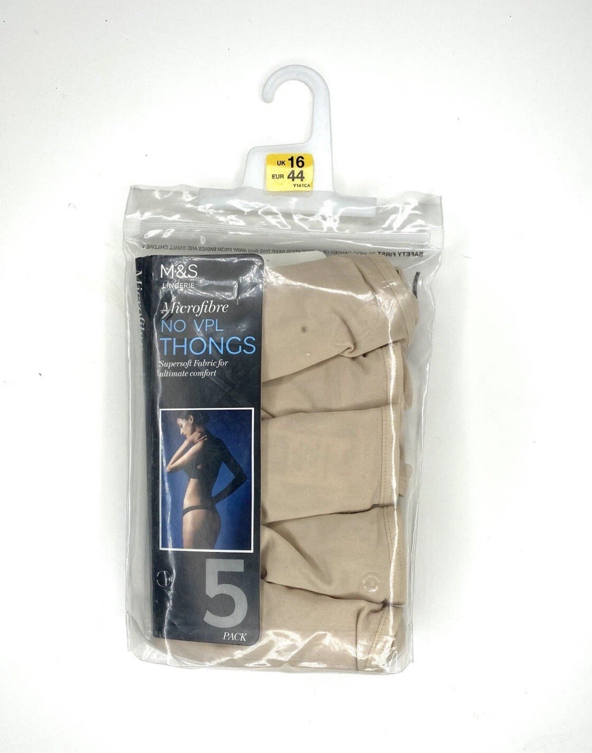 5 Pack Marks And Spencer Size 16 No VPL thongs 100% cotton microfibre
