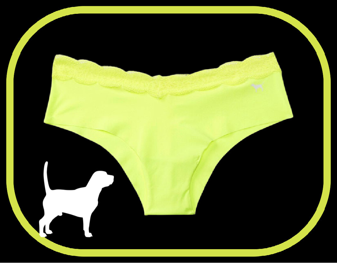 M L XL XXL Neon Yellow Electro Lace Waist PINK Victorias Secret Cheekster Panty