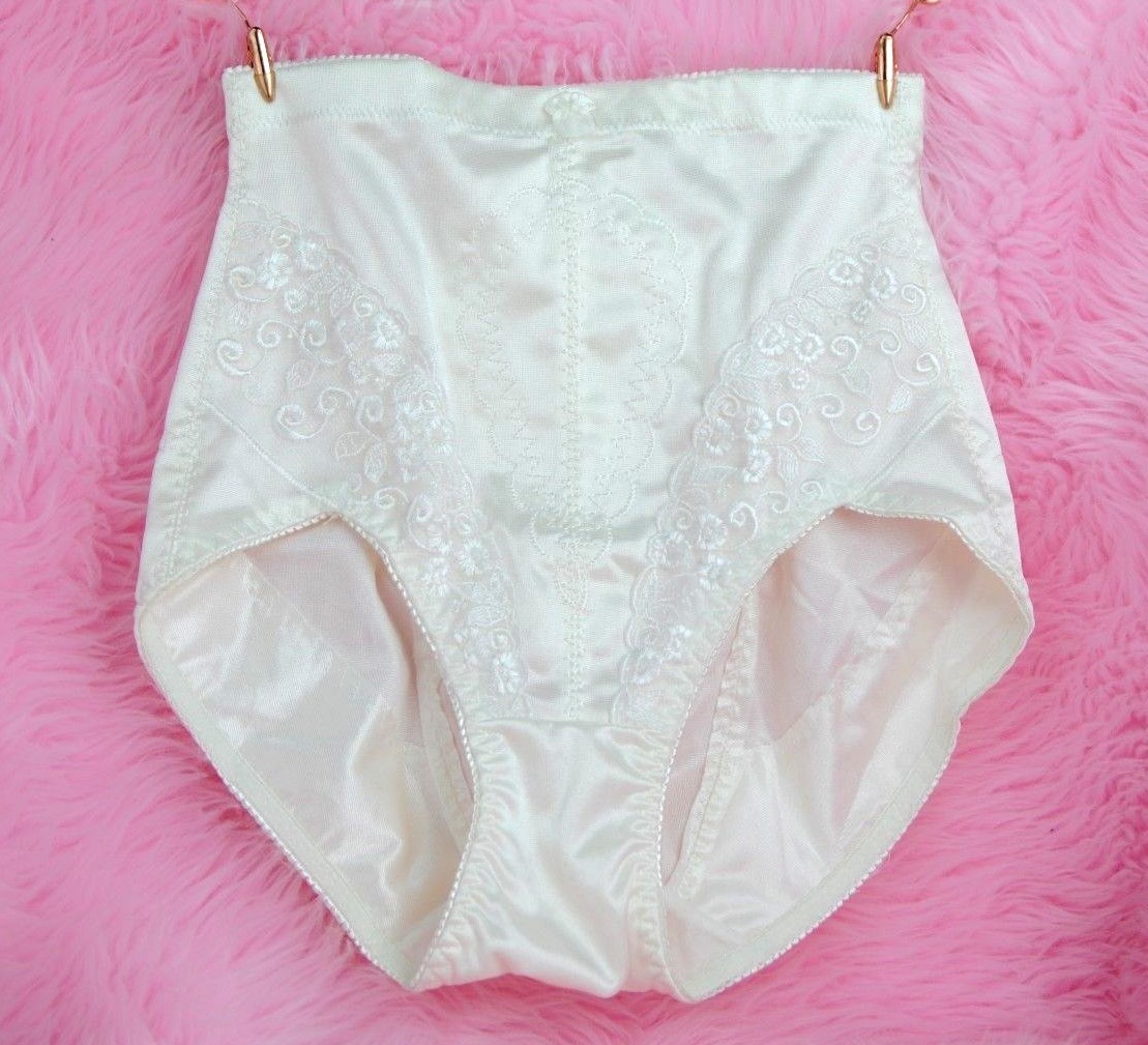 Embroidered HIGH CUT Shaper Brief sissy girdle fancy underwear panties sz S M