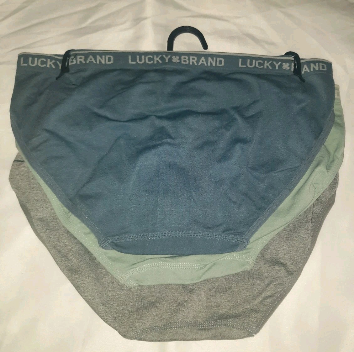 Lucky Brand Logo Womens 3 Pack Seamless Hipster Panties Multi Colors L