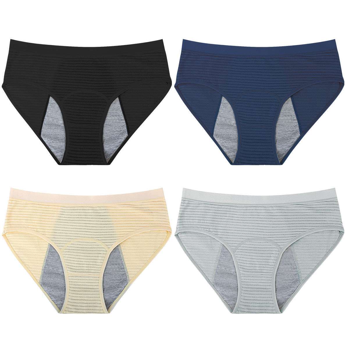 1/4Pack Womens Cotton Period Panties Leakproof Underwear Menstrual Briefs Panty