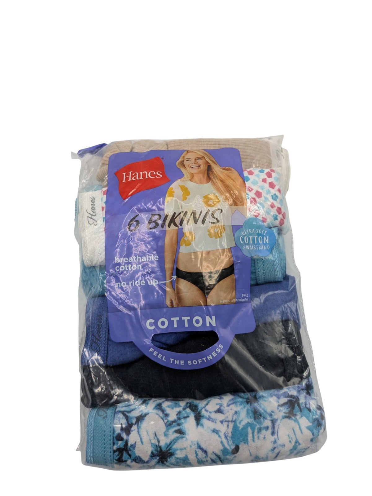 Hanes Women’s 6-Pack Cotton Tagless Bikinis Size 6 Mixed Colors Medium