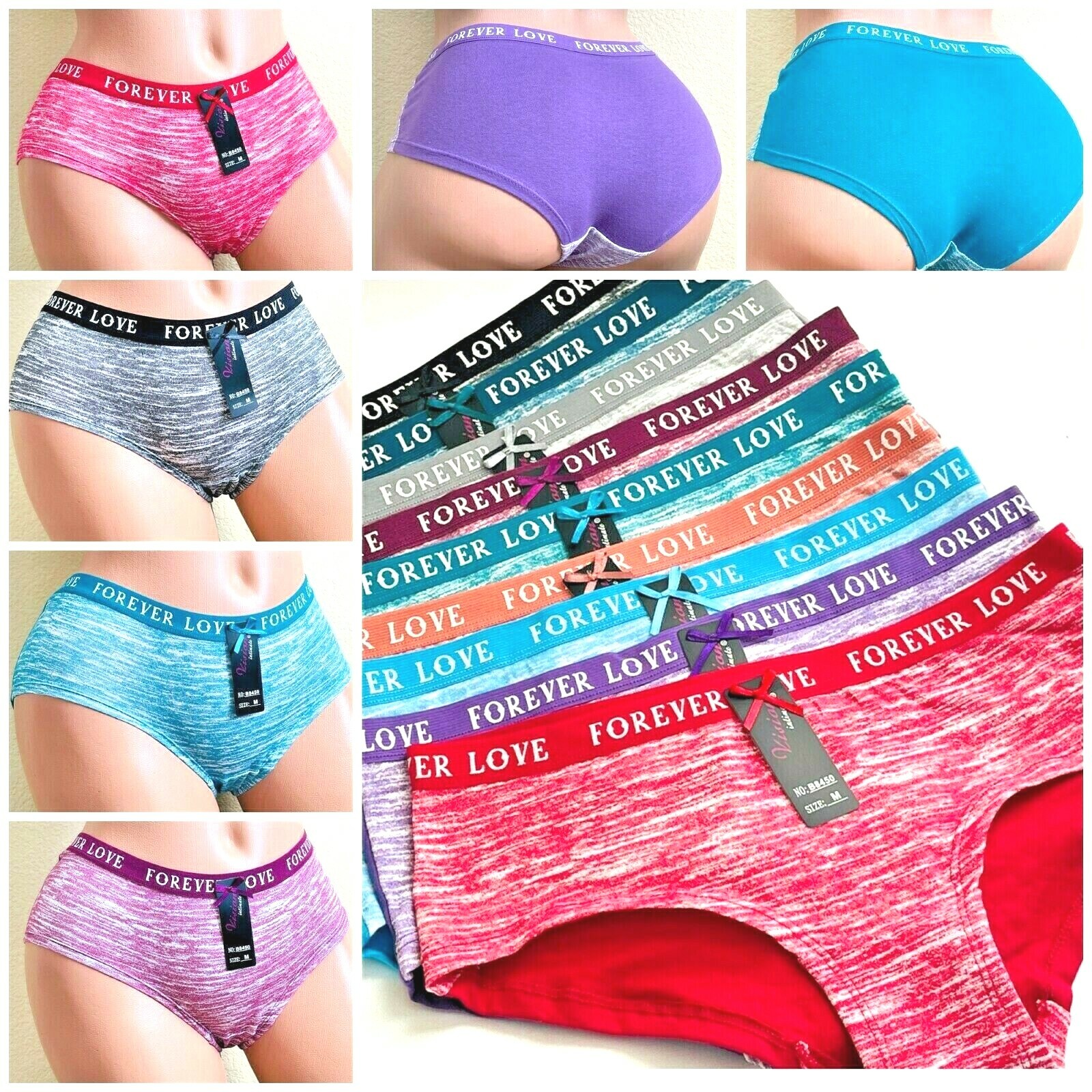 6-12 Boyshort Sport Short Panties Undies Boykini 95% Cotton Underwear 8450 S-XL