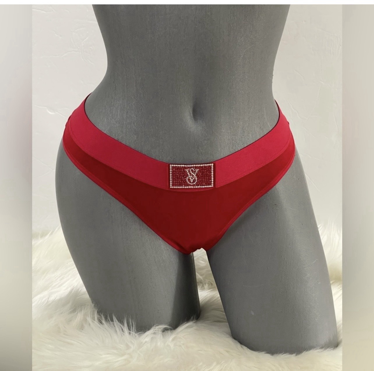 VICTORIAS SECRET COTTON THONG SHINE PATCH PANTY UNDERWEAR LOGO. NWT