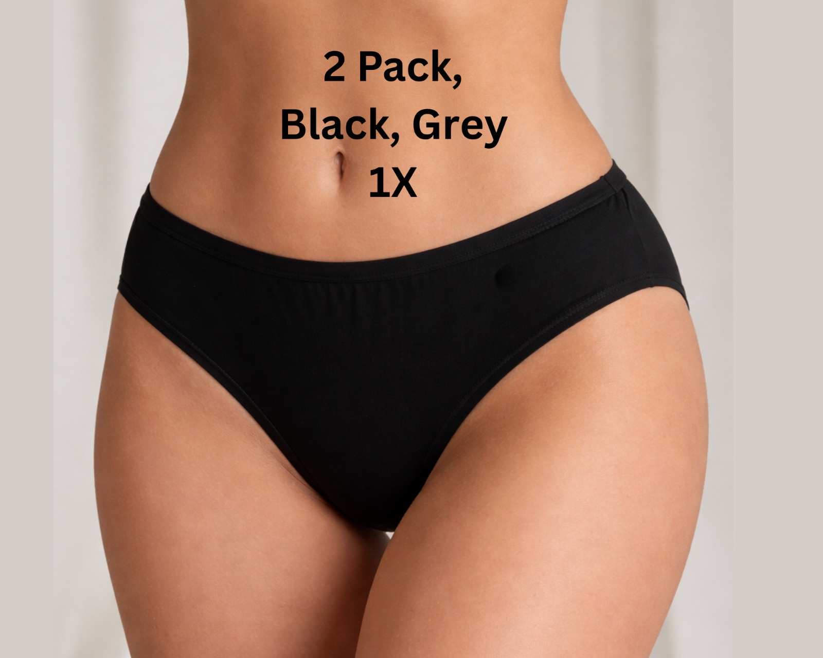 NWT Reveal Womens The Brief Style-RGW611AC Black,Grey 2 pack size 1x