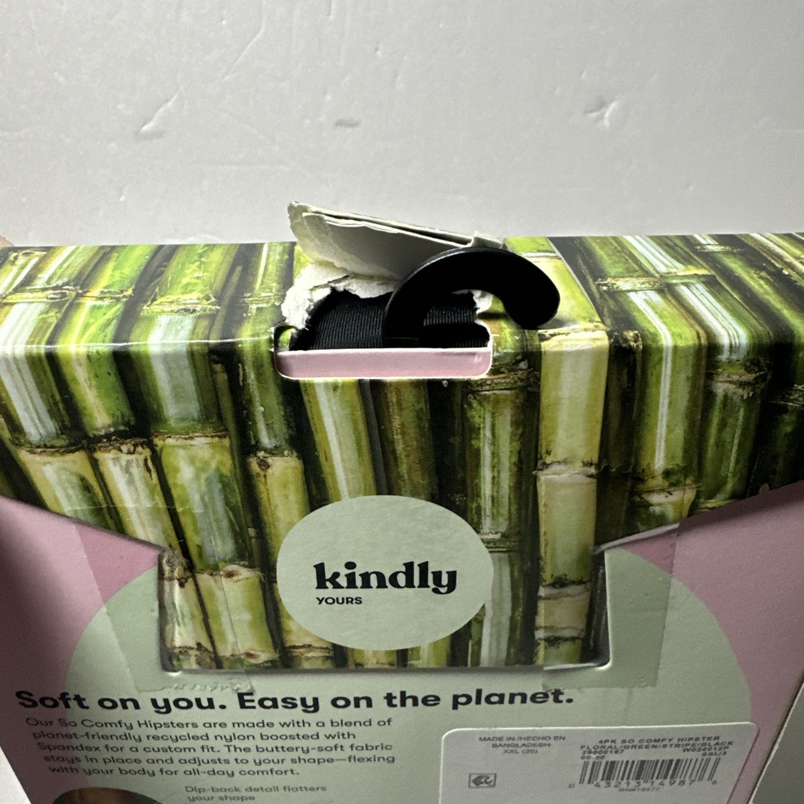 Kindly Yours So Comfy Hipster Underwear 4-Pack 2XL (20)Floral,Green,Stripe,Black