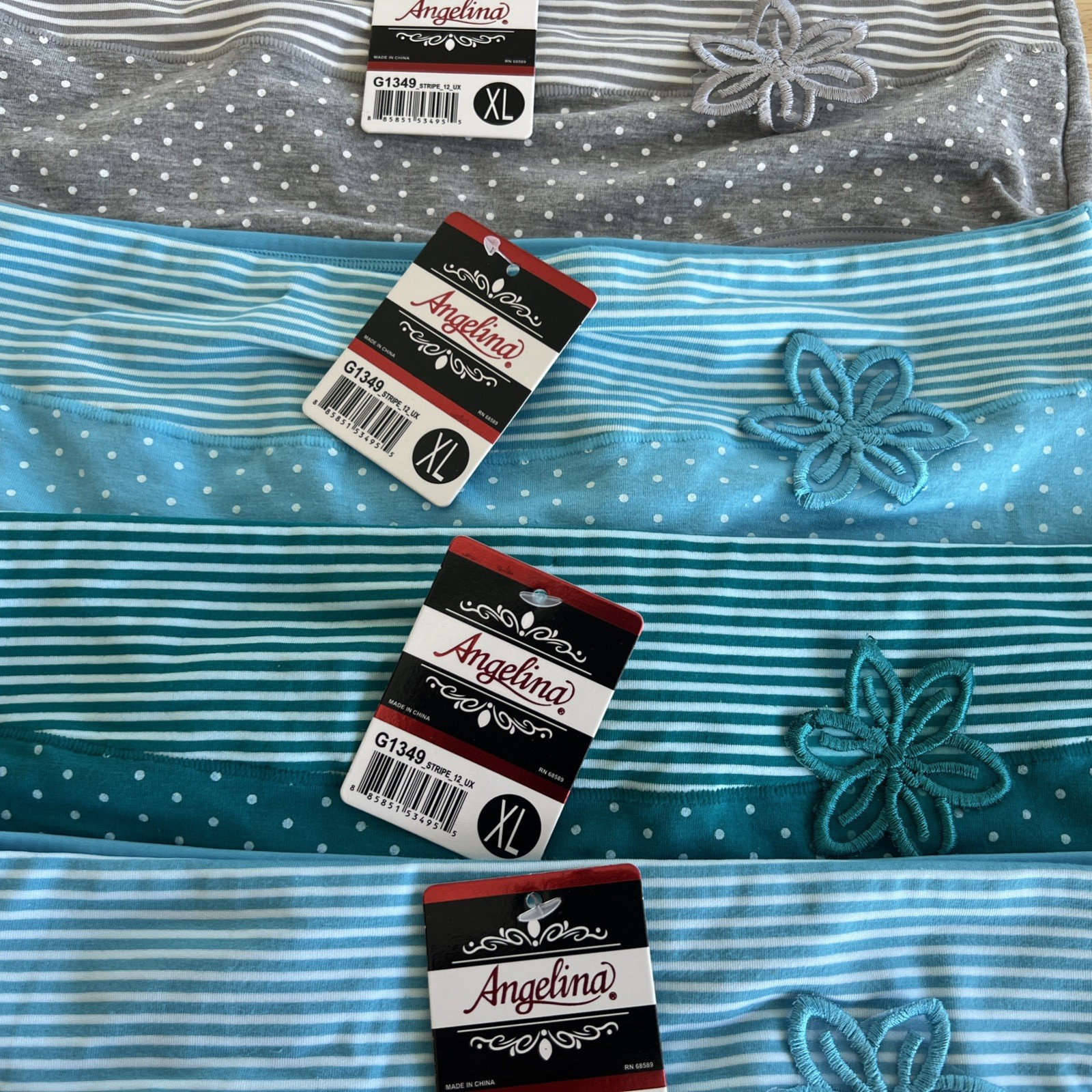 ANGELINA LADIES UNDERWEAR PANTIES ~SET OF 5 ~SZ XL (RUN SMALL LIKE A 7) NEW TAGS
