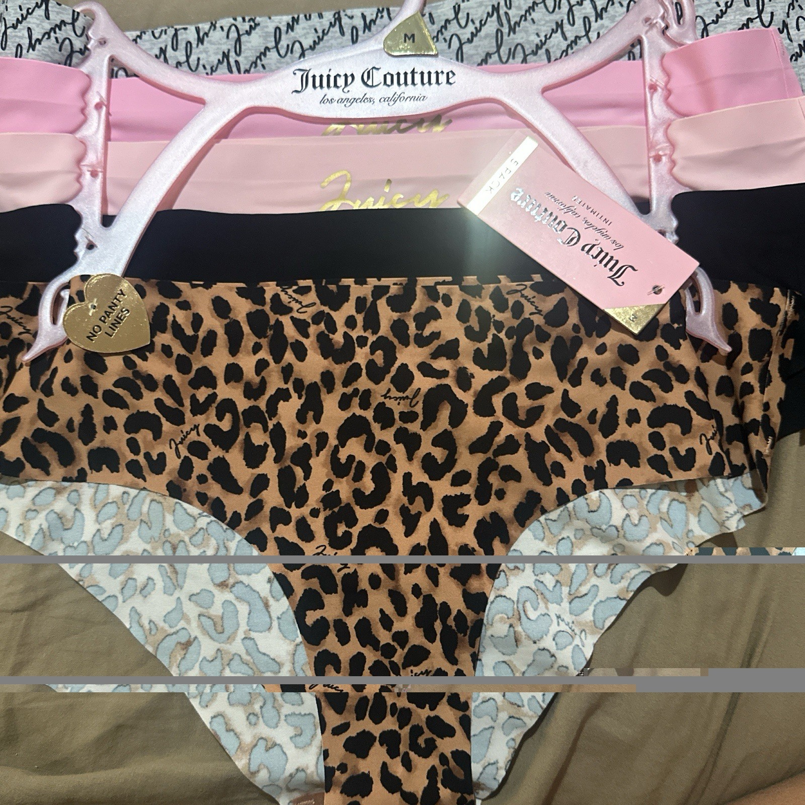 Juicy Couture ~ Women’s Hipster Underwear Panties Nylon Blend 5-Pair Bonded ~ L