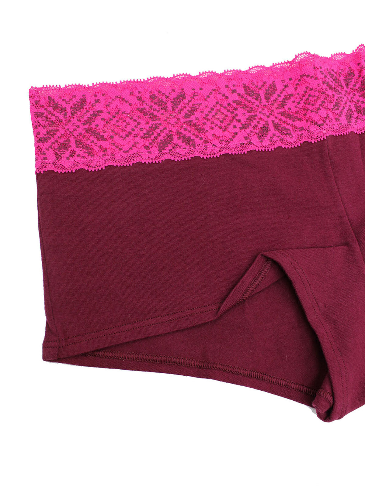 La Senza Claret (Red) Contrast Lace Trim Boyshort Knickers/Briefs – Size S to XL