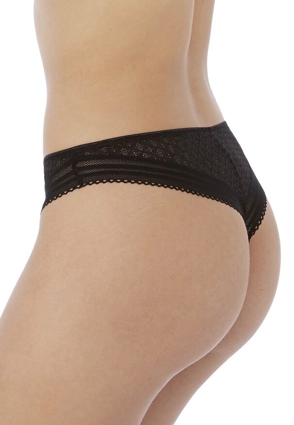 Freya Viva Lace Brazilian Brief Size S 10 12 Noir Black Knickers 5647 New