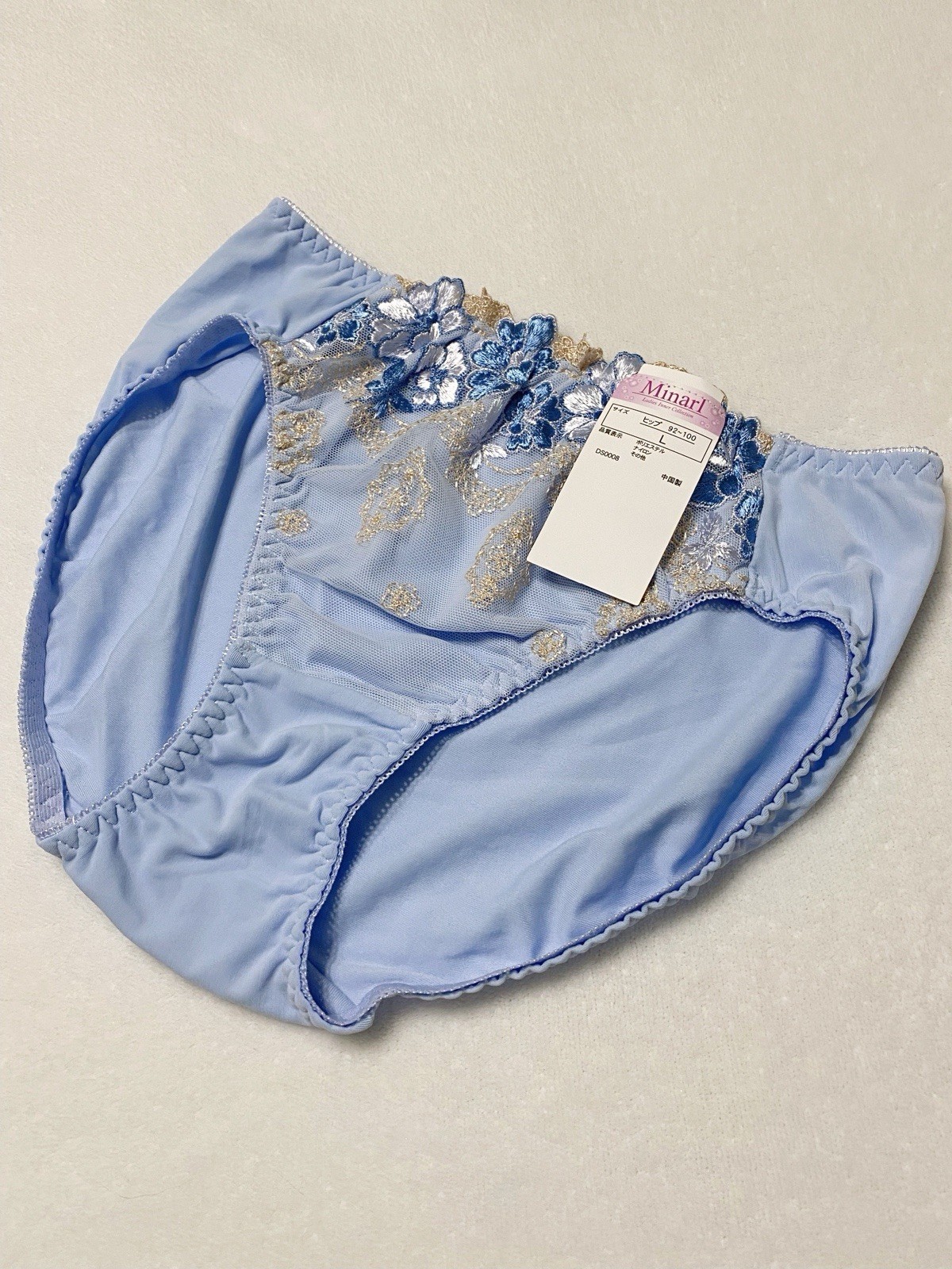 Set Of 4！US-S/JP-L Japanese Brand High Quality Floral Embroidery Nylon Panties