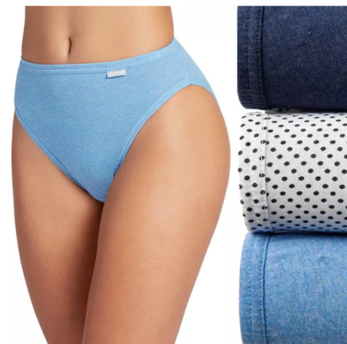 Women’s Jockey 3-Pack French Cut (Heather Blue/Deep Blue)100% Cotton Underwear