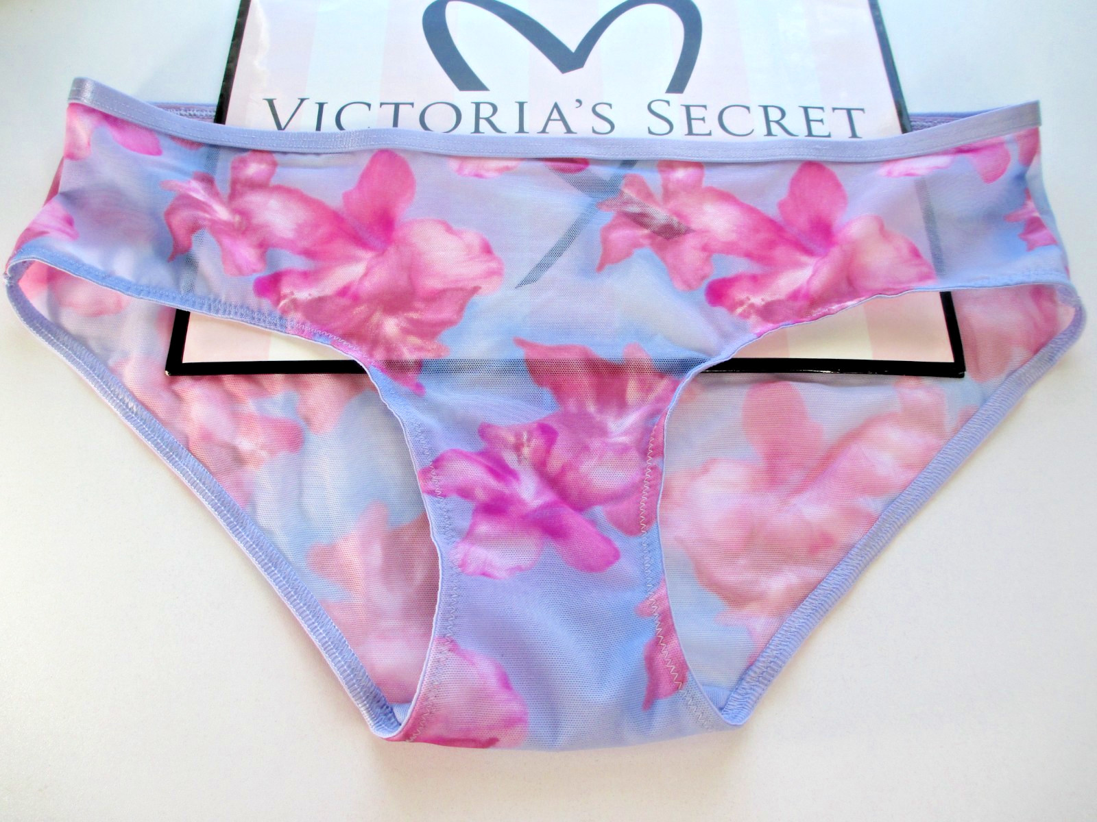 VICTORIA’S SECRET PINK Hiphugger Panty S M L XL Purple NWT Mesh VS Floral