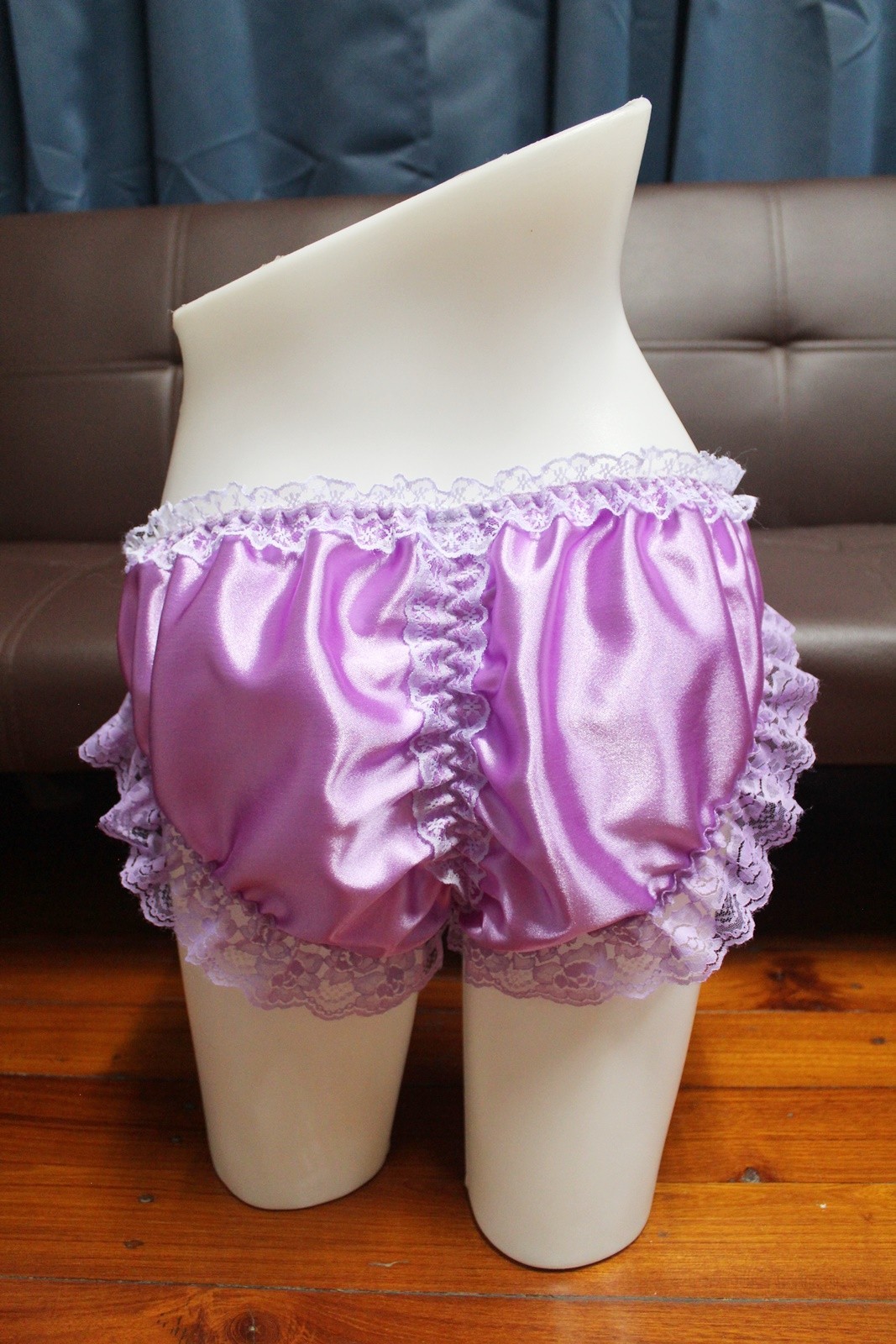 #A361 2XL/ElasticW.24-42″VtgStyle Purple Satin Bikini Panties Knickers Underwear