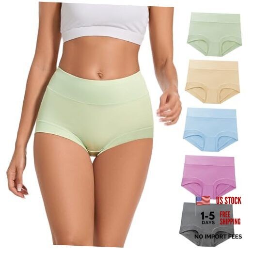5 Pack Womens Cotton High Waisted Full Coverage 4X-Large Multicolor-5pack