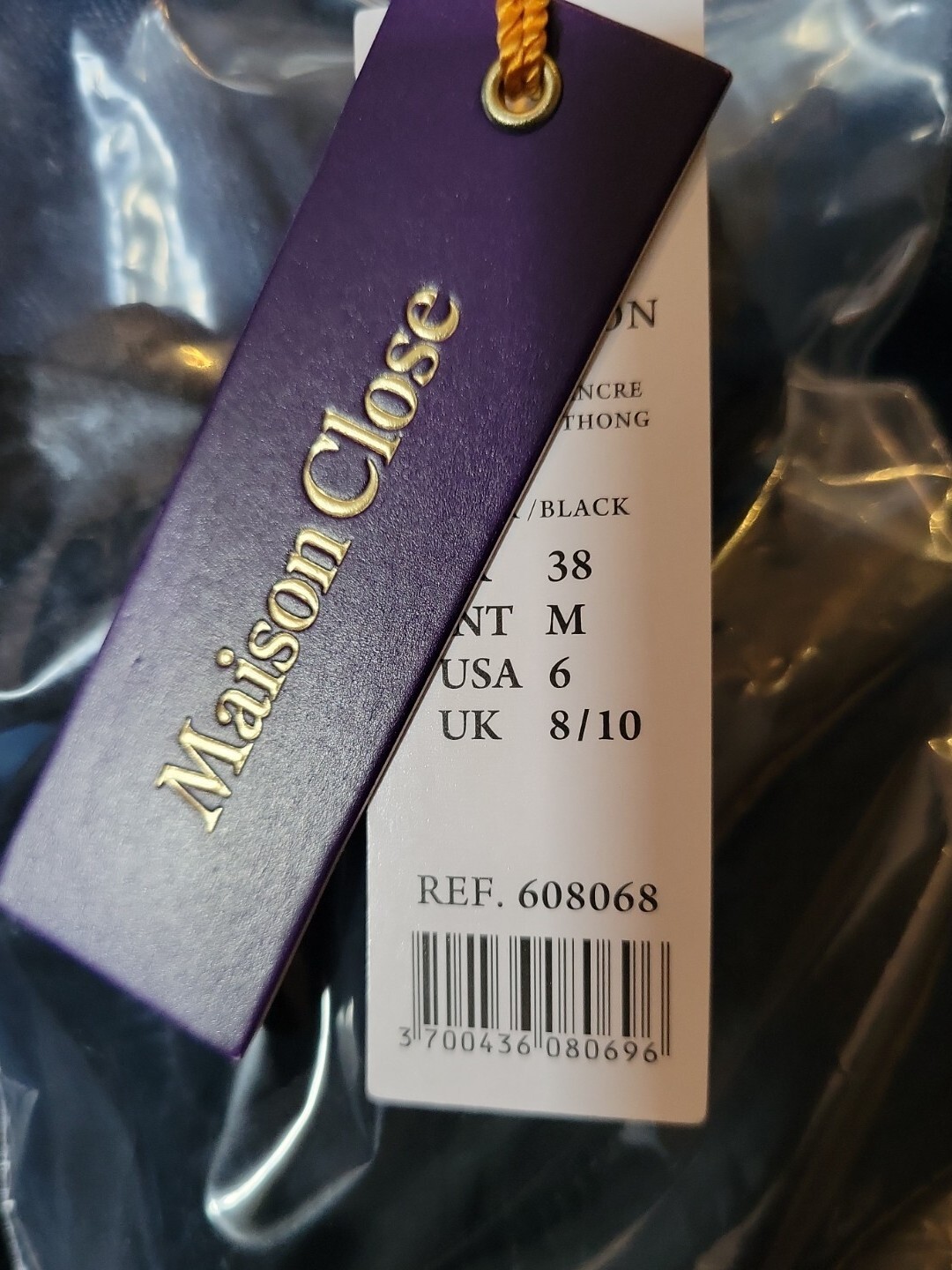 HIGH HIPS THONG – PURE TENTATION US Size 6 Medium Color Black NWT Free Shipping