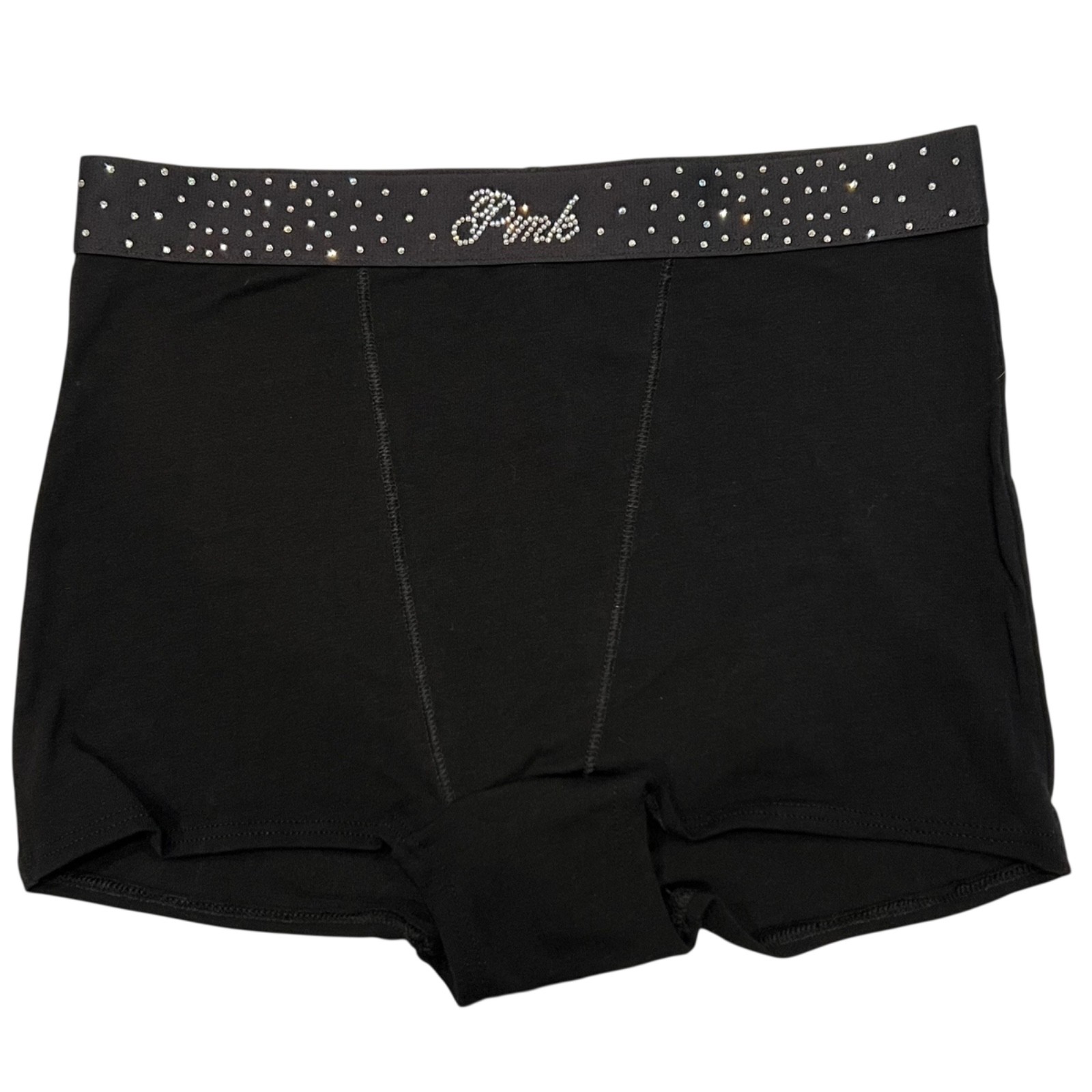 NWT VIXTORIA’S SECRET PINK High Waisted Boyshort Boxer Sz XS-M-L-XL Black Bling