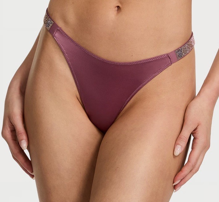 Victoria’s Secret Shine Strap Thong Purple Vapor Small