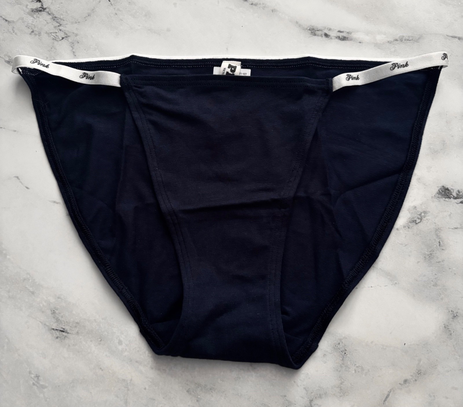 PINK Victoria’s Secret String Bikini Panty Nwt Blue w/ Logo Band S M XL