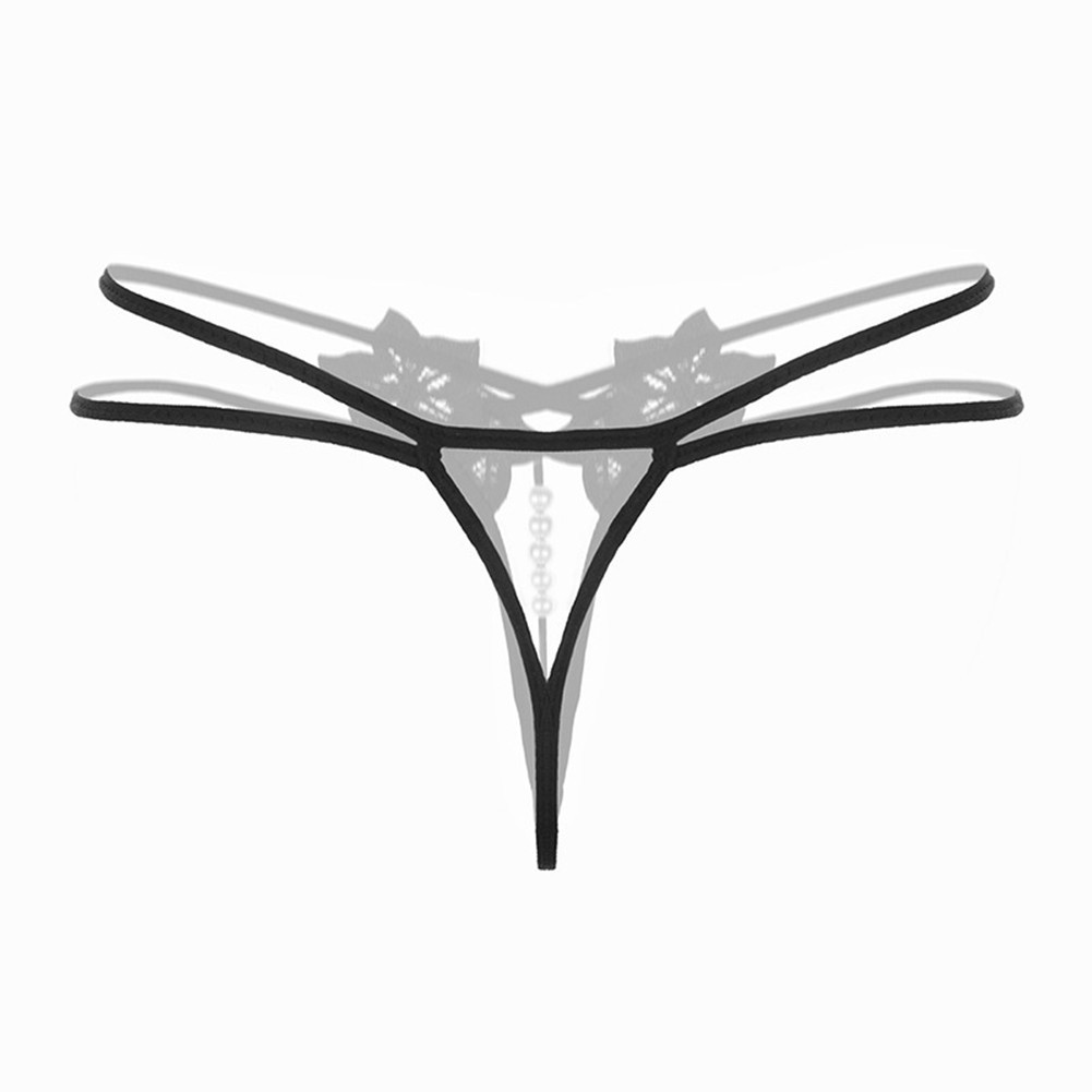 Women’s Elegant Thong with Pearls and Lace Detailing in Multiple Colors