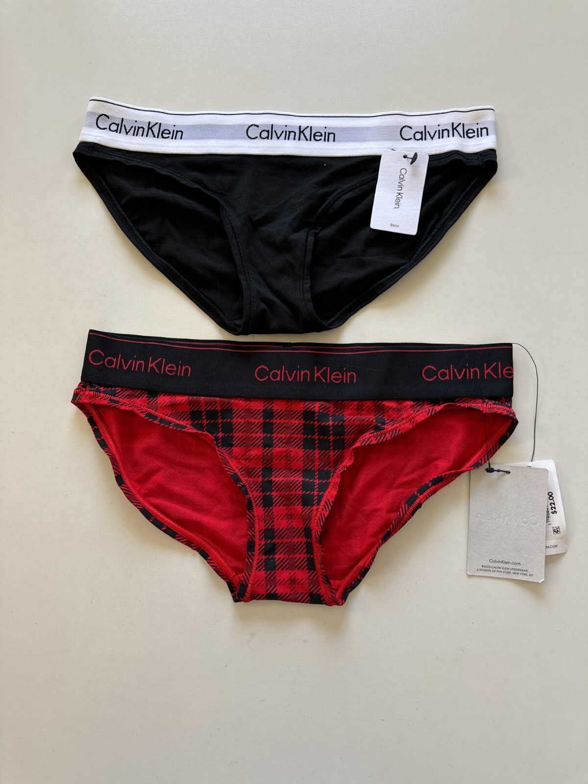 Lot of 2 Calvin Klein Women’s Sz XS Modern Cotton Bikini Panties F3787 QF7778