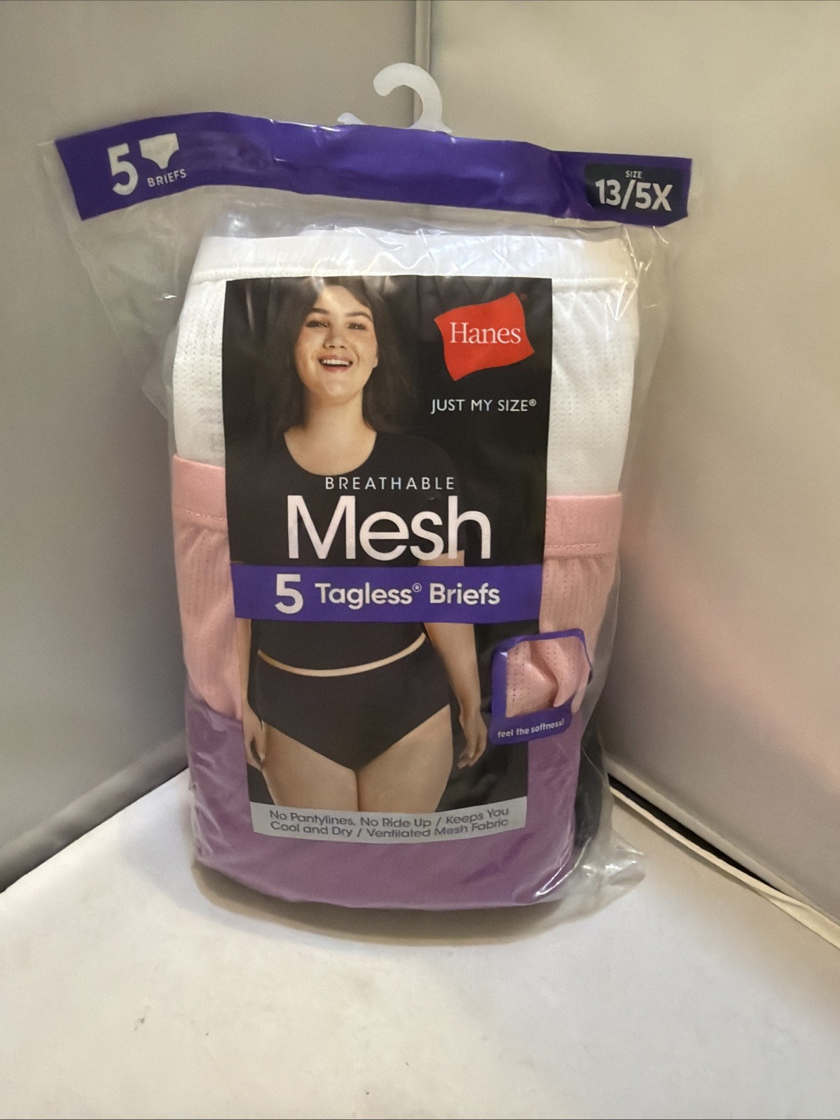 Just My Size Women Briefs Underwear Plus Size 13/5X Breathable Mesh