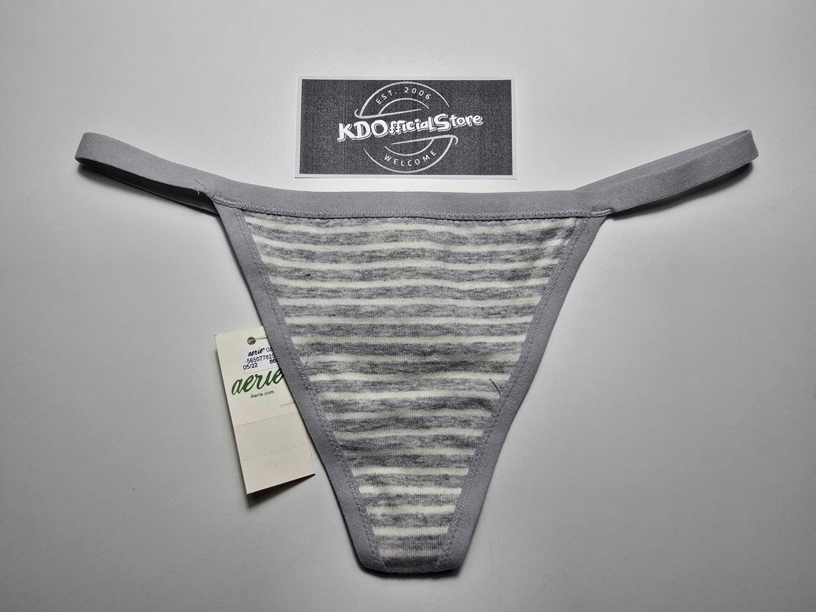 XS American Eagle AERIE Cotton String Thong Undies Panties Medium Heather Gray