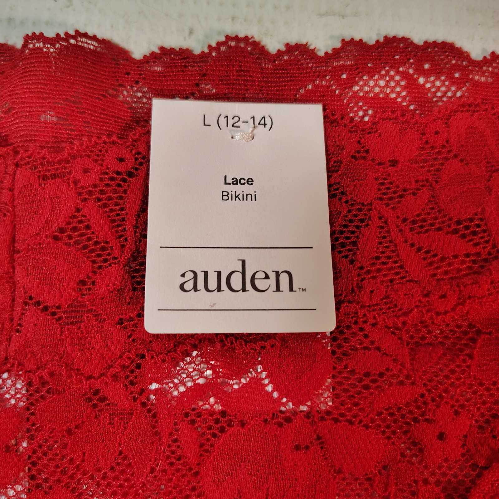 Auden Lace Bikini Panties Red Women’s Large 12-14