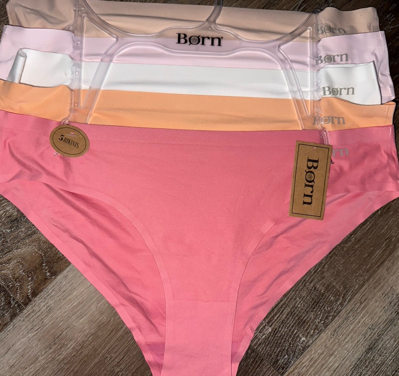 Born ~ Womens Bikini Underwear Panties 5-Pair Polyester Blend Bonded ~ XL