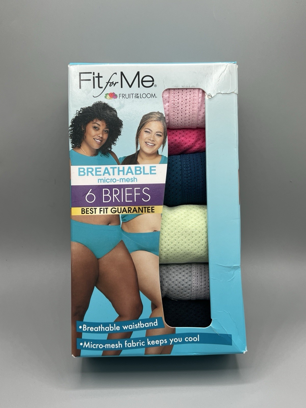 6-Pack FIT FOR ME Women’s Plus Size 13/5X Micro-Mesh Briefs Fruit of the Loom