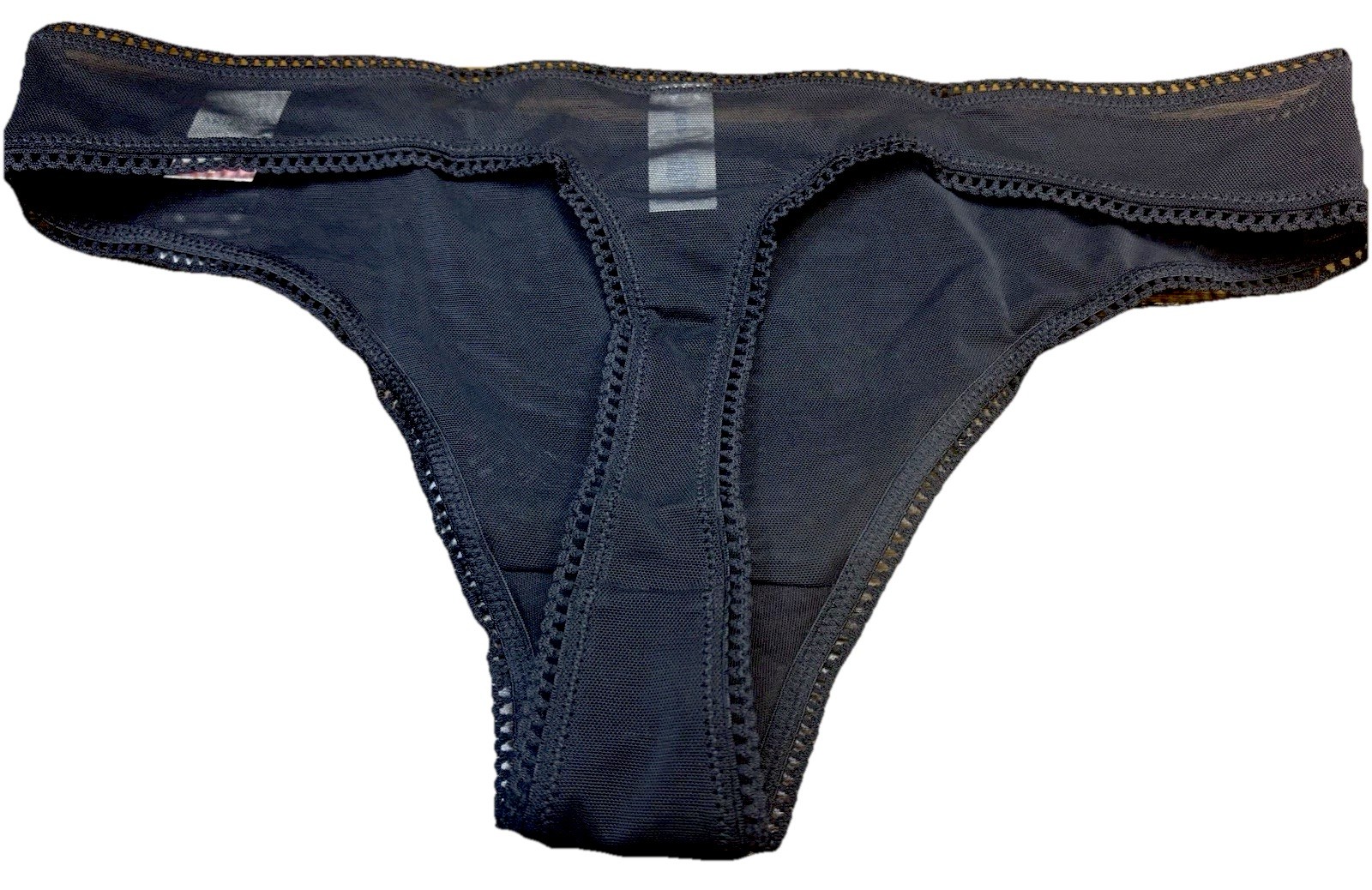 Arizona Body Mesh Thong Panties Black Womens Size Large