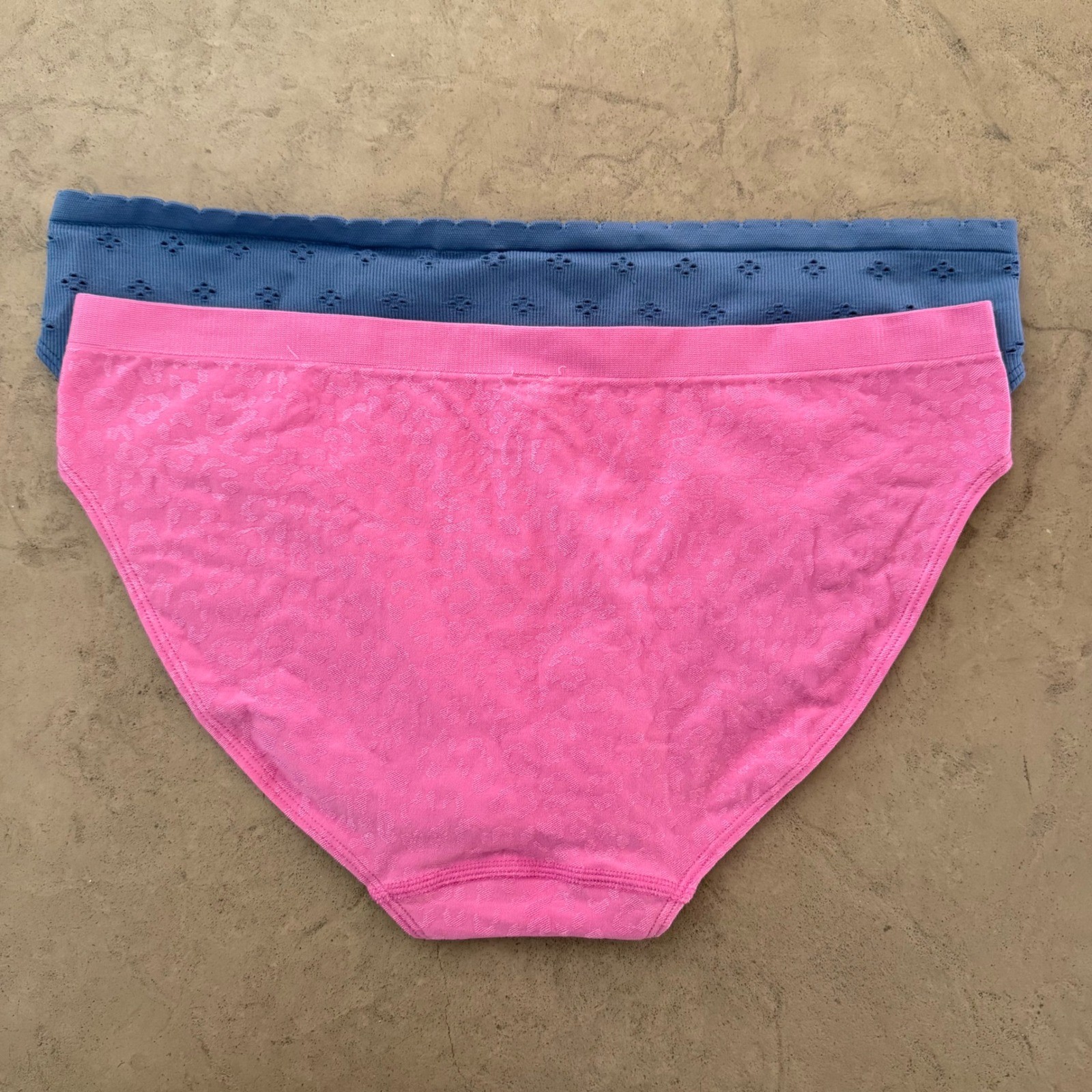 Victoria’s Secret Pink Blue Bikini Panty Set XL Comfort Stretch Lace Trim NWT