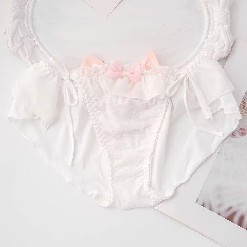 Lolita Cute Girls Panties Briefs Low Waist Strappy Underpant Japanese Kawaii