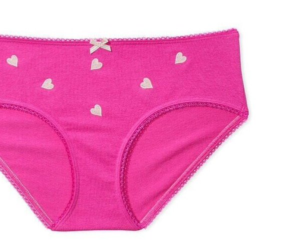 L So Hot Pink Heart Cotton Stretch Waist Victorias Secret Hiphugger Brief Panty
