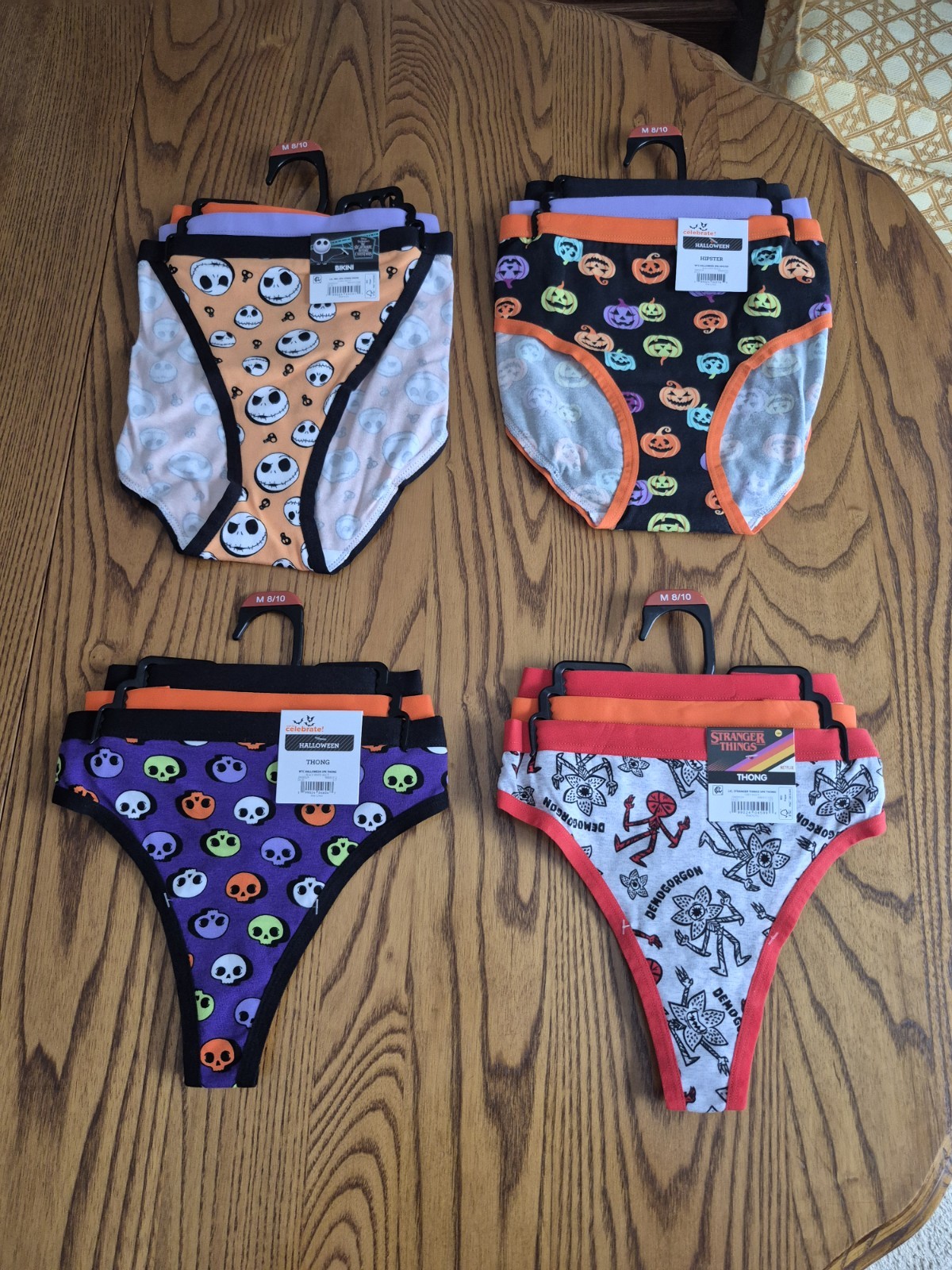 NEW Lot Of 4 Walmart Halloween 3 Packs Of Assorted Underwear Styles, Medium