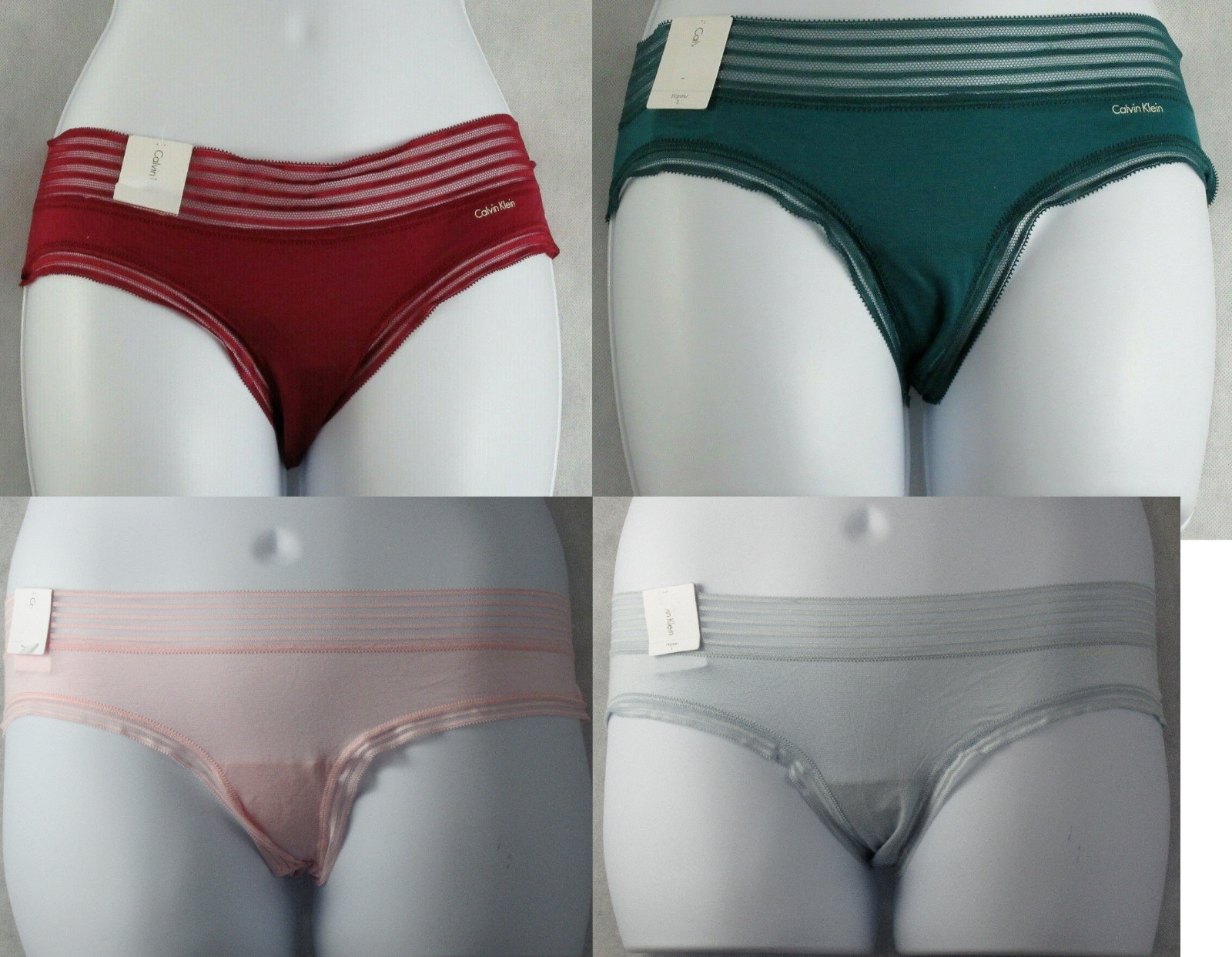 Calvin Klein Women’s Striped-Waist Hipster Panty Underwear, Assorted Colors