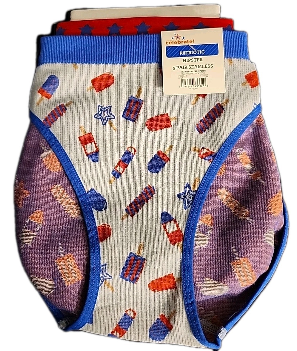 NWT Way To Celebrate Hipster Panties 3-Pack Seamless Size Small Multicolor