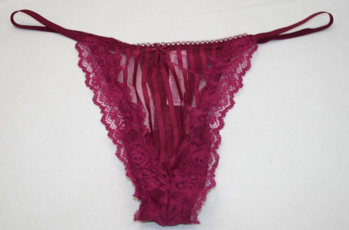 Victoria’s Secret The Lacie Lace Sheer Heritage String Thong Fresh Jam Sz L NEW