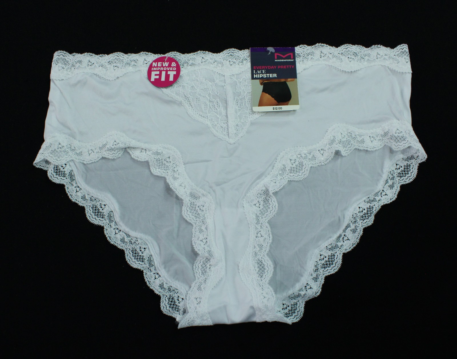 Maidenform Women’s Lace & Soft Microfiber Cheeky Hipster DH3 White 2XL NWT